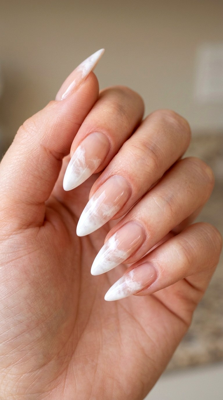 Barely There Cloud Nine Tips - 27 Fierce Spring Stiletto Nails
