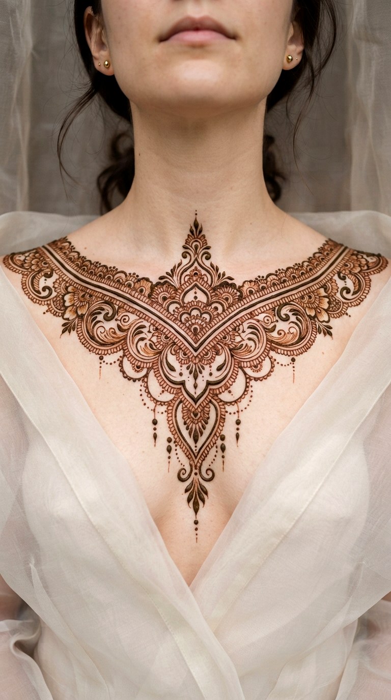 Baroque Filigree Chest - 27 henna tattoo design