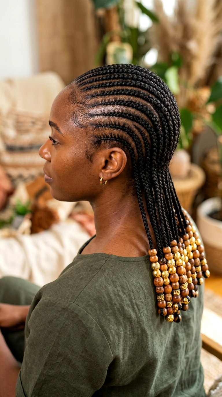 Beaded Accent Cornrows - 26 cornrow hairstyles for women