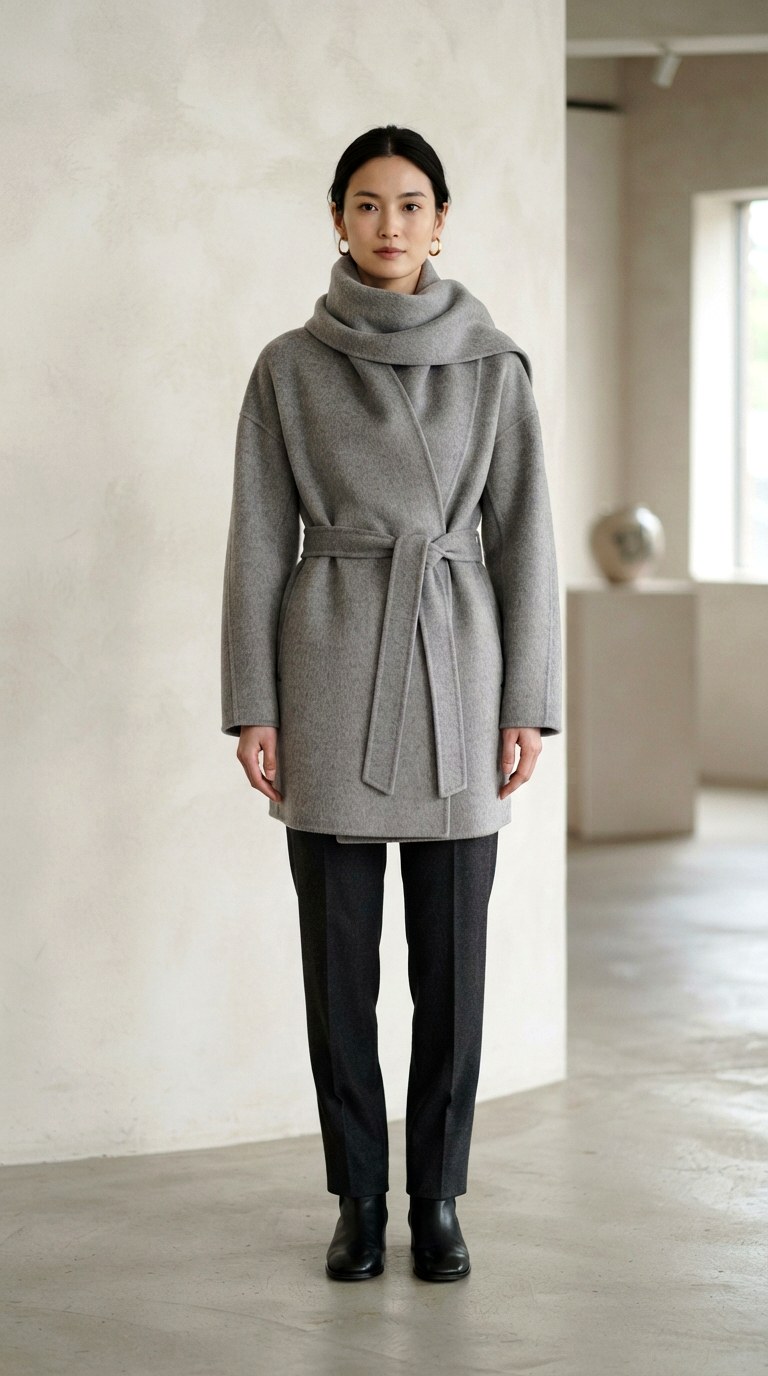 Belted Wrap high collar jacket - 30 high collar jacket