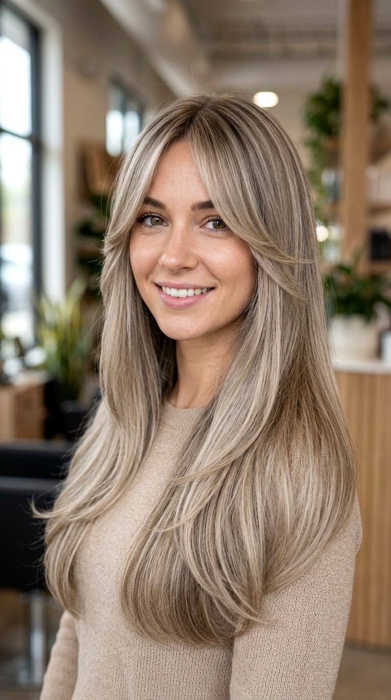 Birkin Bangs and Lived In Layers - 27 long blonde hair with layers and bangs