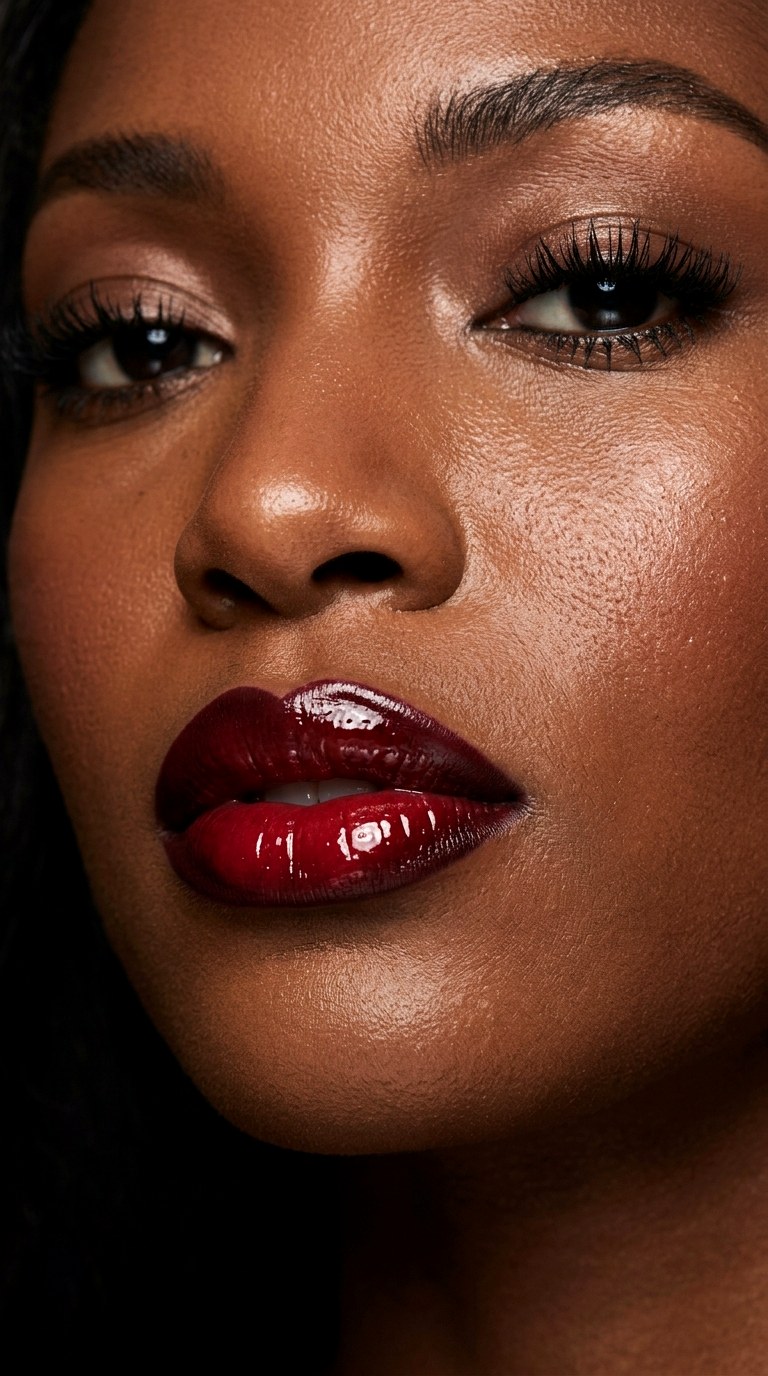 Black Cherry Glam Lips - 27 Viral Bold Pouty Lips Makeup Trends Taking Over 2026