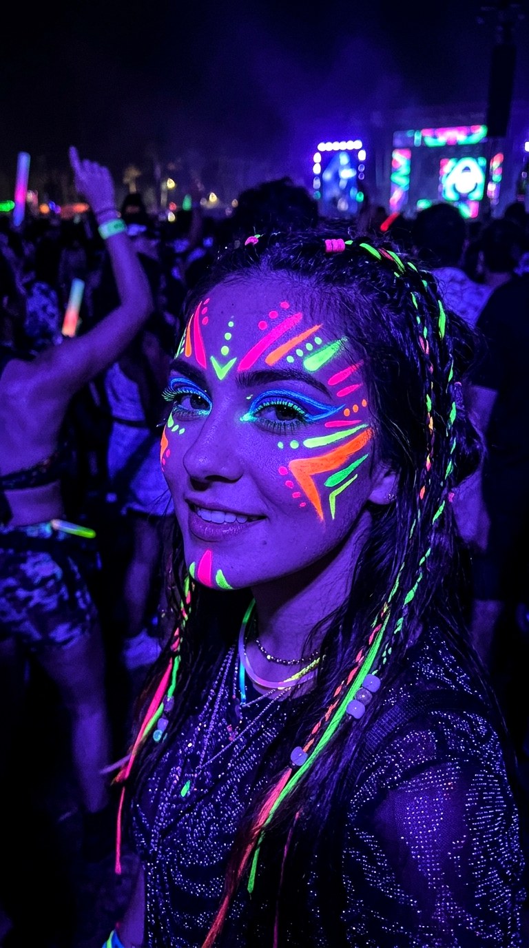 Blacklight Neon Glow - 26 makeup idea creative