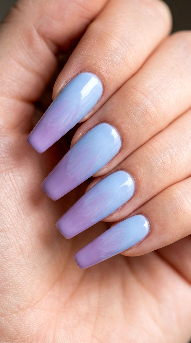 Bluebell and Lavender Petal Fade - 23 Soft Spring Ombre Nails