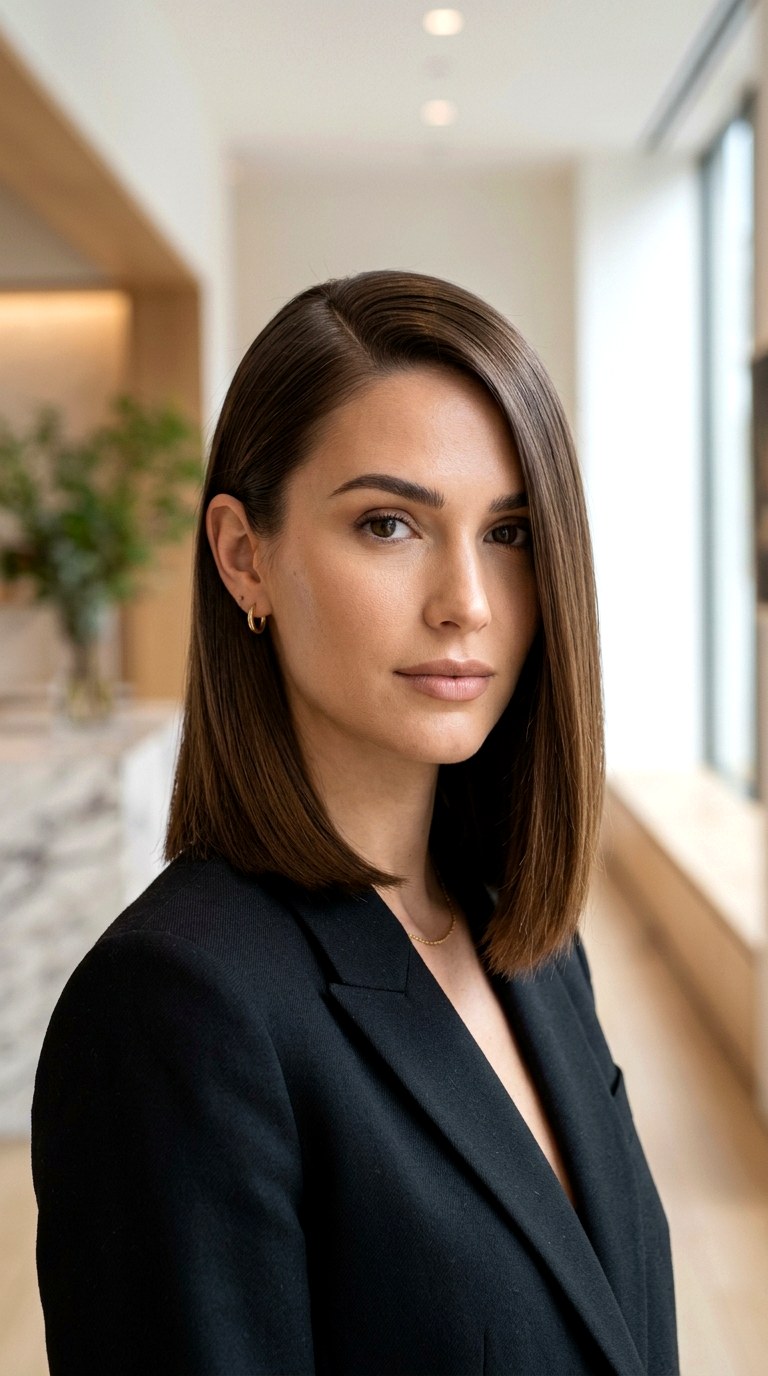 Blunt Collarbone Bob - 22 hairstyles for medium length hair