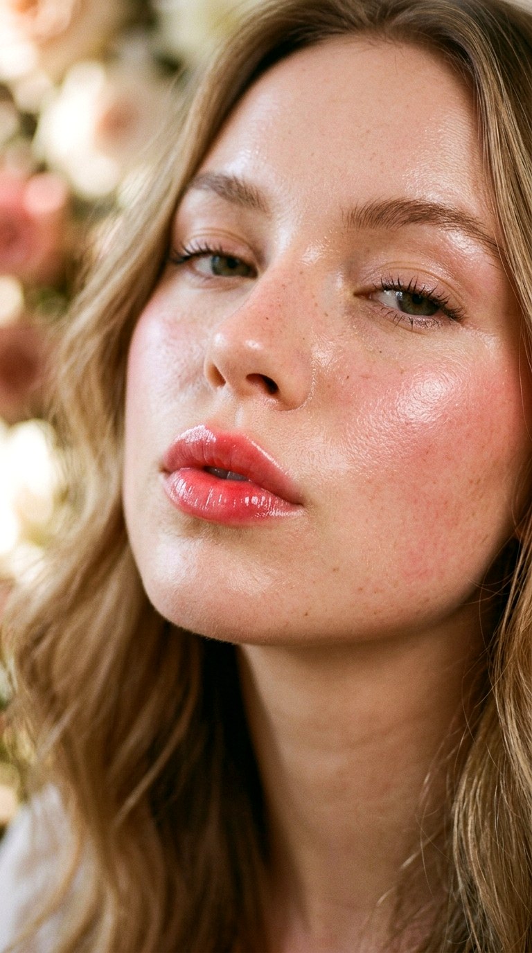 Blurred Strawberry Lips - 27 Viral Bold Pouty Lips Makeup Trends Taking Over 2026