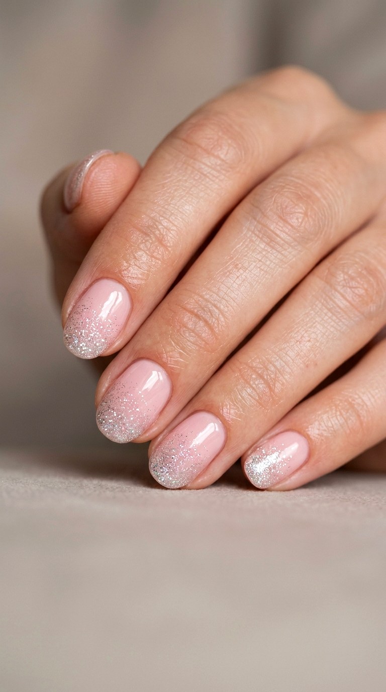 Blush Pink Micro Glitter Fade - 26 At-Home Spring Color Street Nails