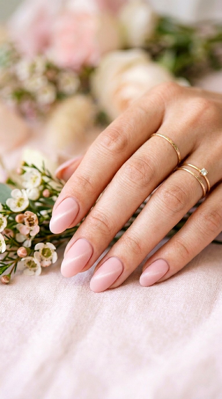 Blush Pink Minimal Matte Cat Eye - 20 Spring Minimal Matte Cat Eye Nails Ideas