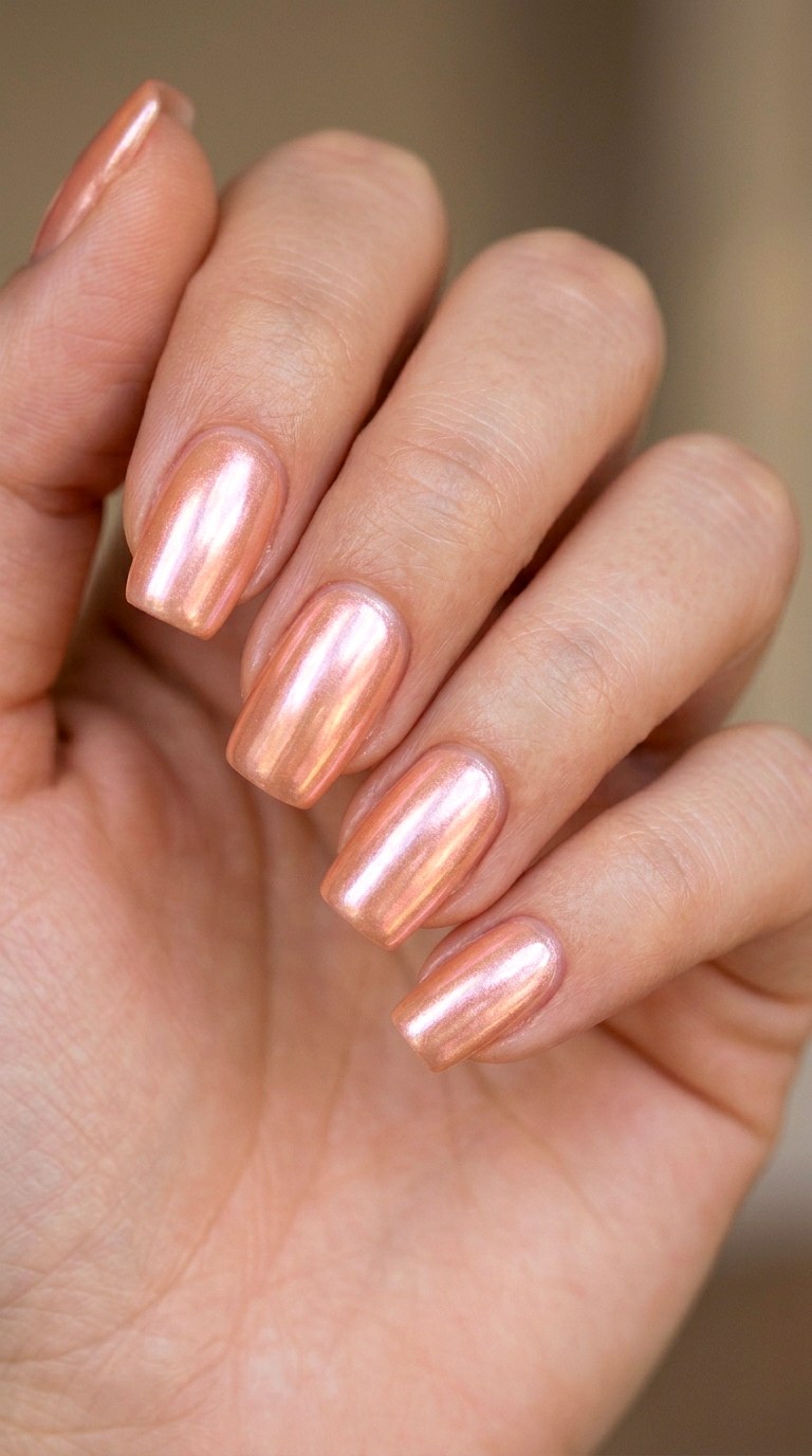 Blushing Peach Chrome Glaze - 24 Flawless Spring Color Street Nails