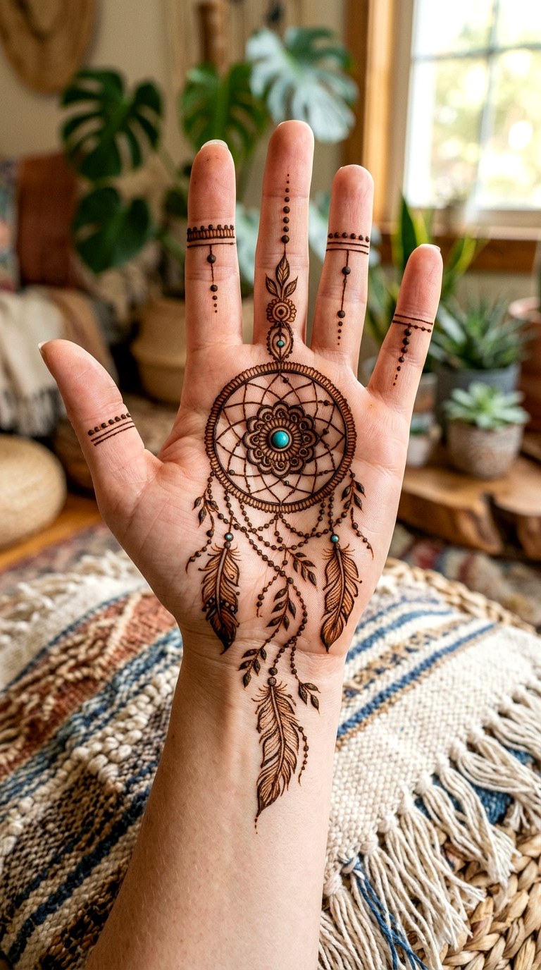 Bohemian Dreamcatcher Webs - 22 henna inspo