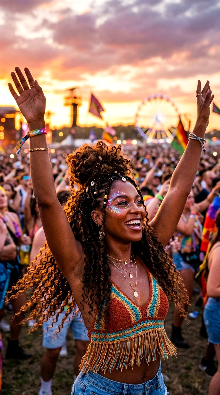 Boho Half Up Half Down Braids - 27 braided hairstyles for black women