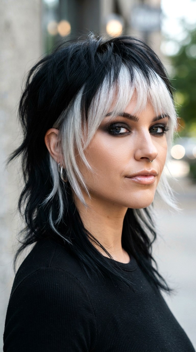 Bold Color Blocking Accents - 26 Wolf Cut for Thin Hair