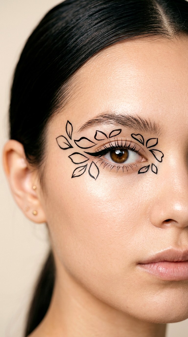 Bold Editorial Negative Space Petals - 22 Floating Petal Spring Eyeliner Dreamy Detached Shapes Inspired by Blooming Garden Energy