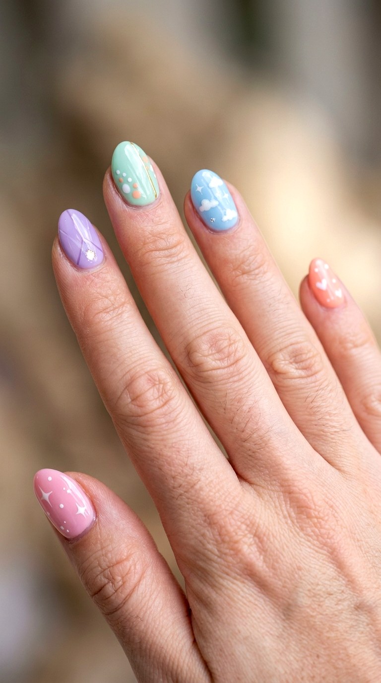 Bold Mixed Pastels - 26 Durable Spring Color Street Nails