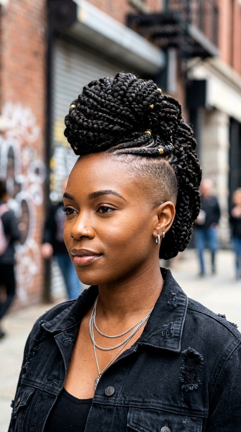 Braided Faux Hawk With Shaved Sides - 21 hairstyle braids