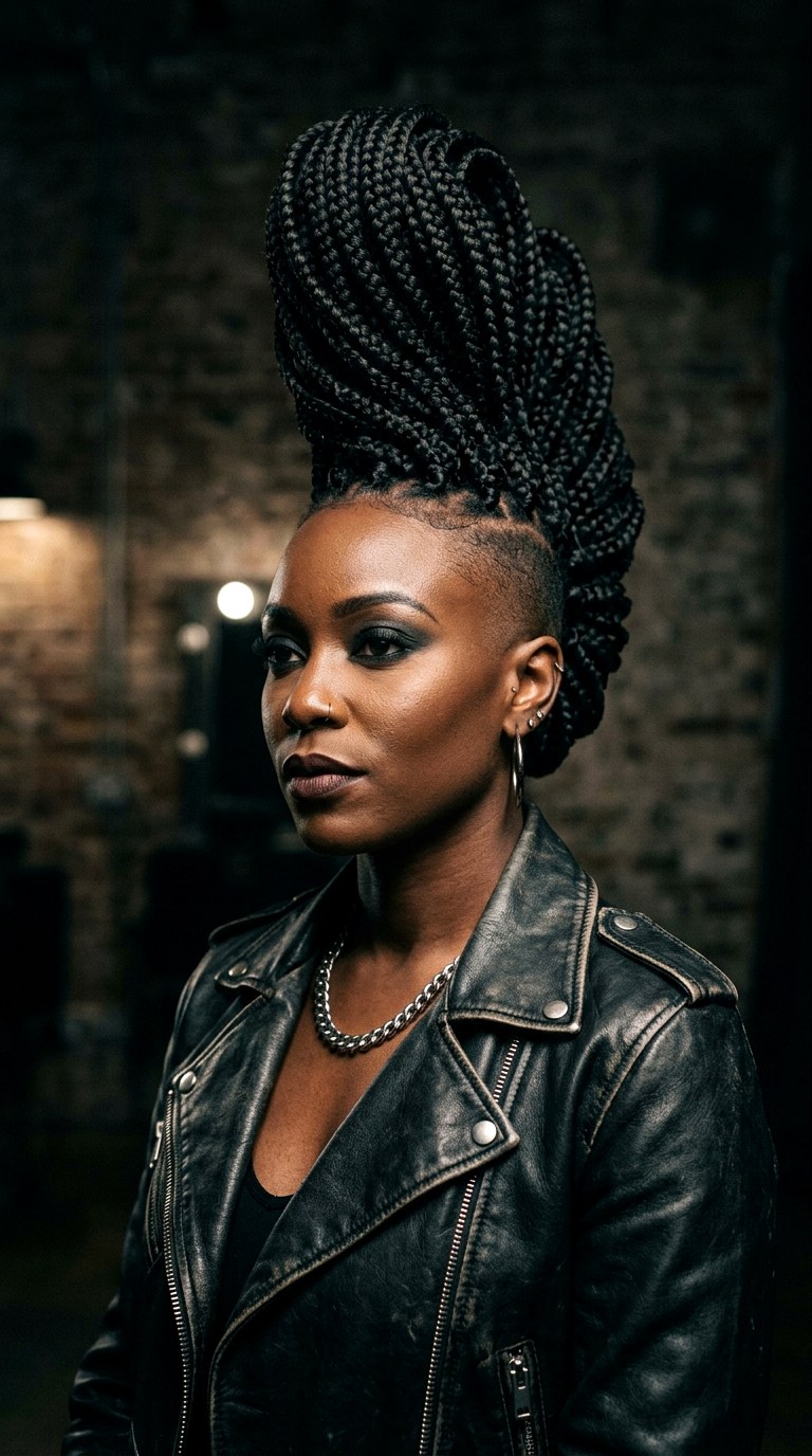 Braided Mohawk with Shaved Sides - 27 braided hairstyles for black women