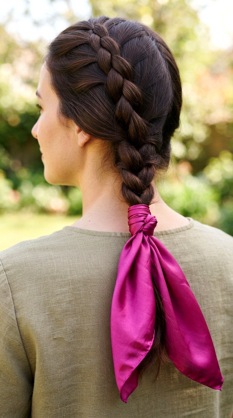 Braided Tail Finish - 25 silk bandana hairstyles