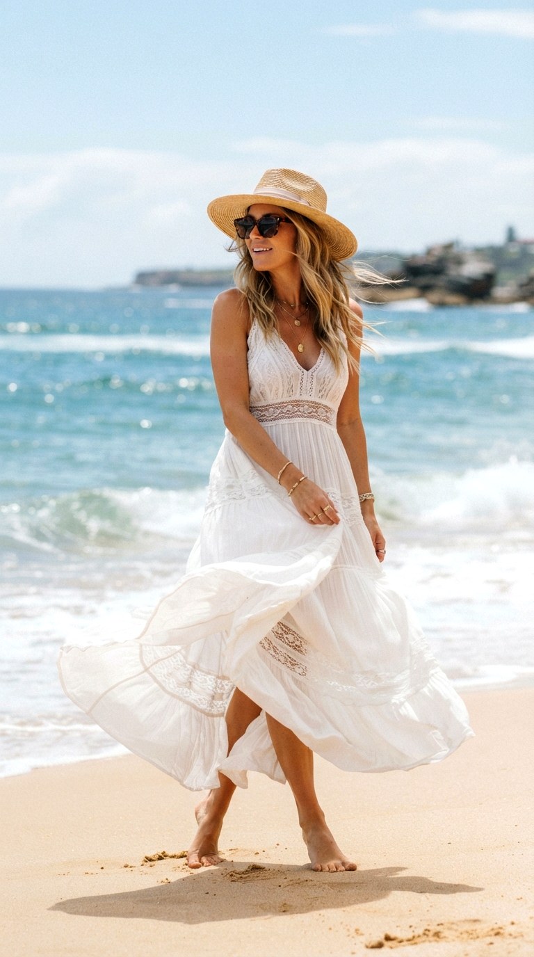 Breezy Bohemian Maxi Dress - 24 beach day outfit