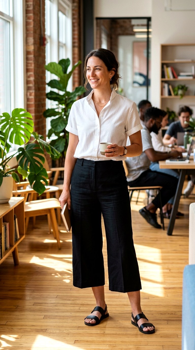 Breezy Short Sleeve Button Down - 20 casual business attire for women