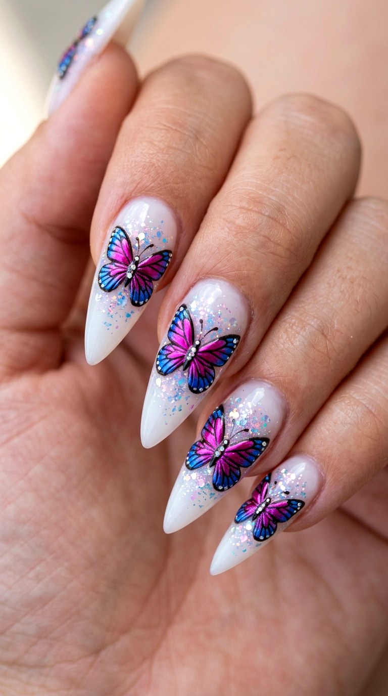 Bright Butterfly Core - 27 Festival Spring Colorful Junk Nails