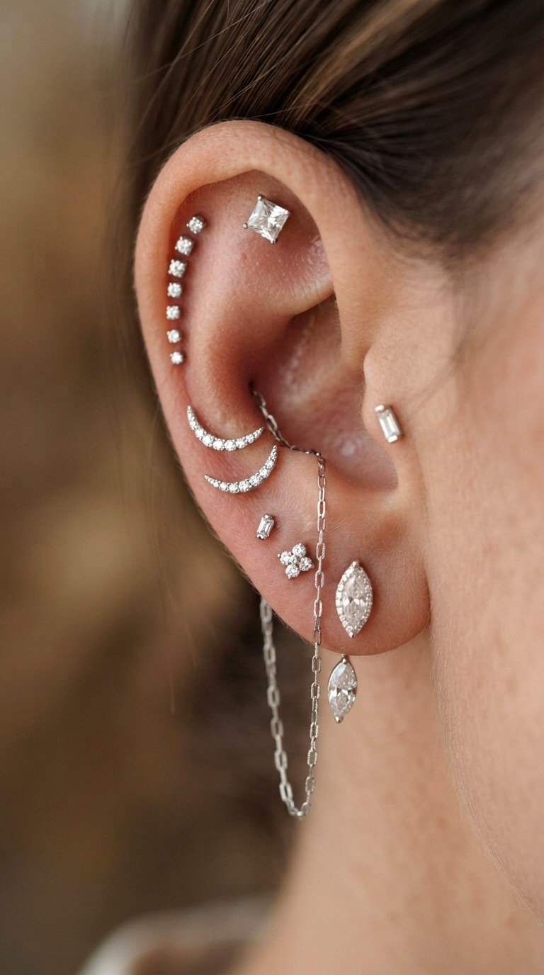 Build Your Foundation With Essentials - 24 diamond earring stack