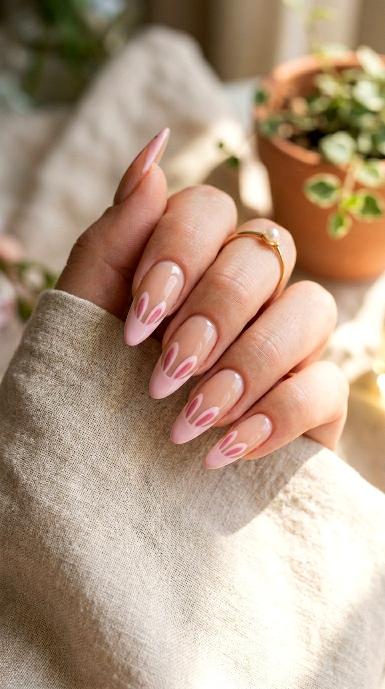 Bunny Ears French Tips - 26 Summer Pastel Bunny Cartoon Nail Ideas