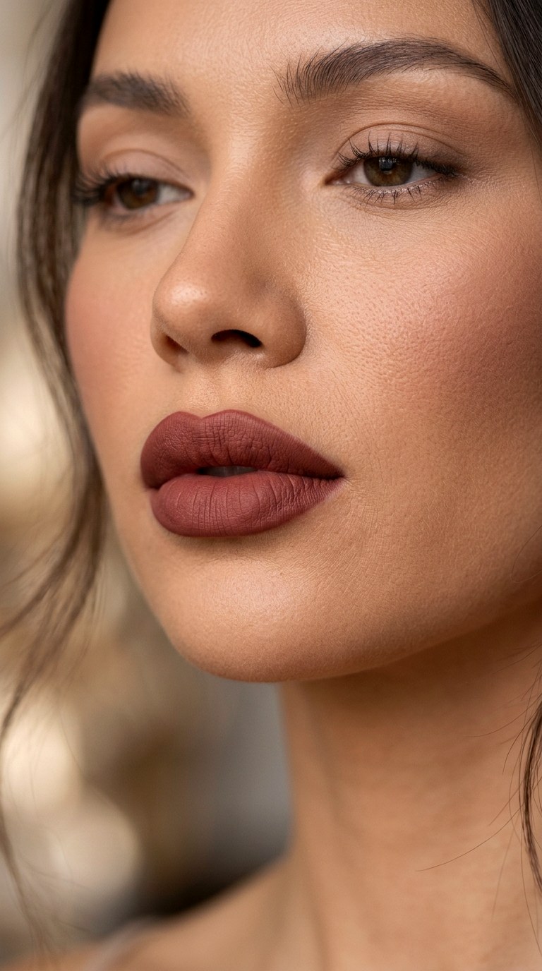 Burnt Rose Matte Lips - 27 Viral Bold Pouty Lips Makeup Trends Taking Over 2026