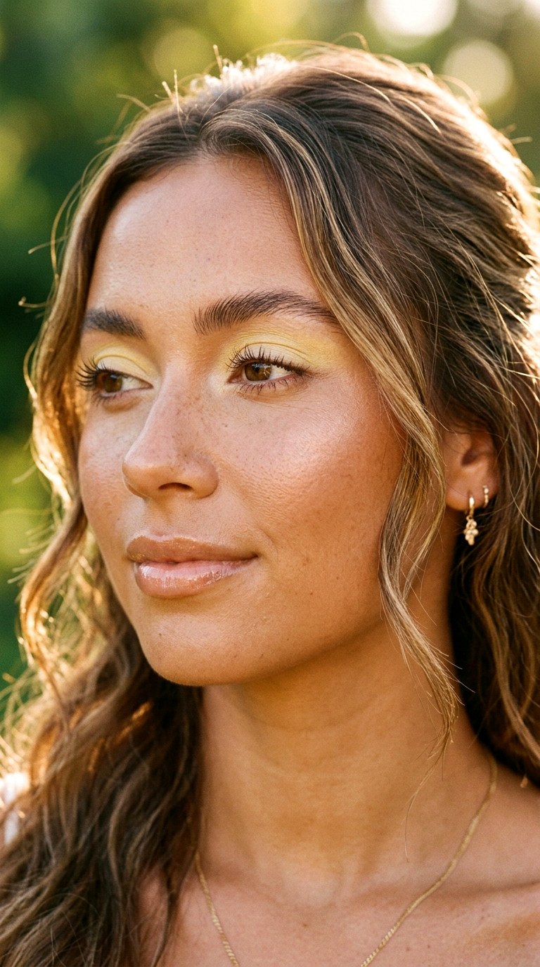Butter Yellow Bright Eyes - 21 Summer Colorful Eye Makeup 2026 Ideas