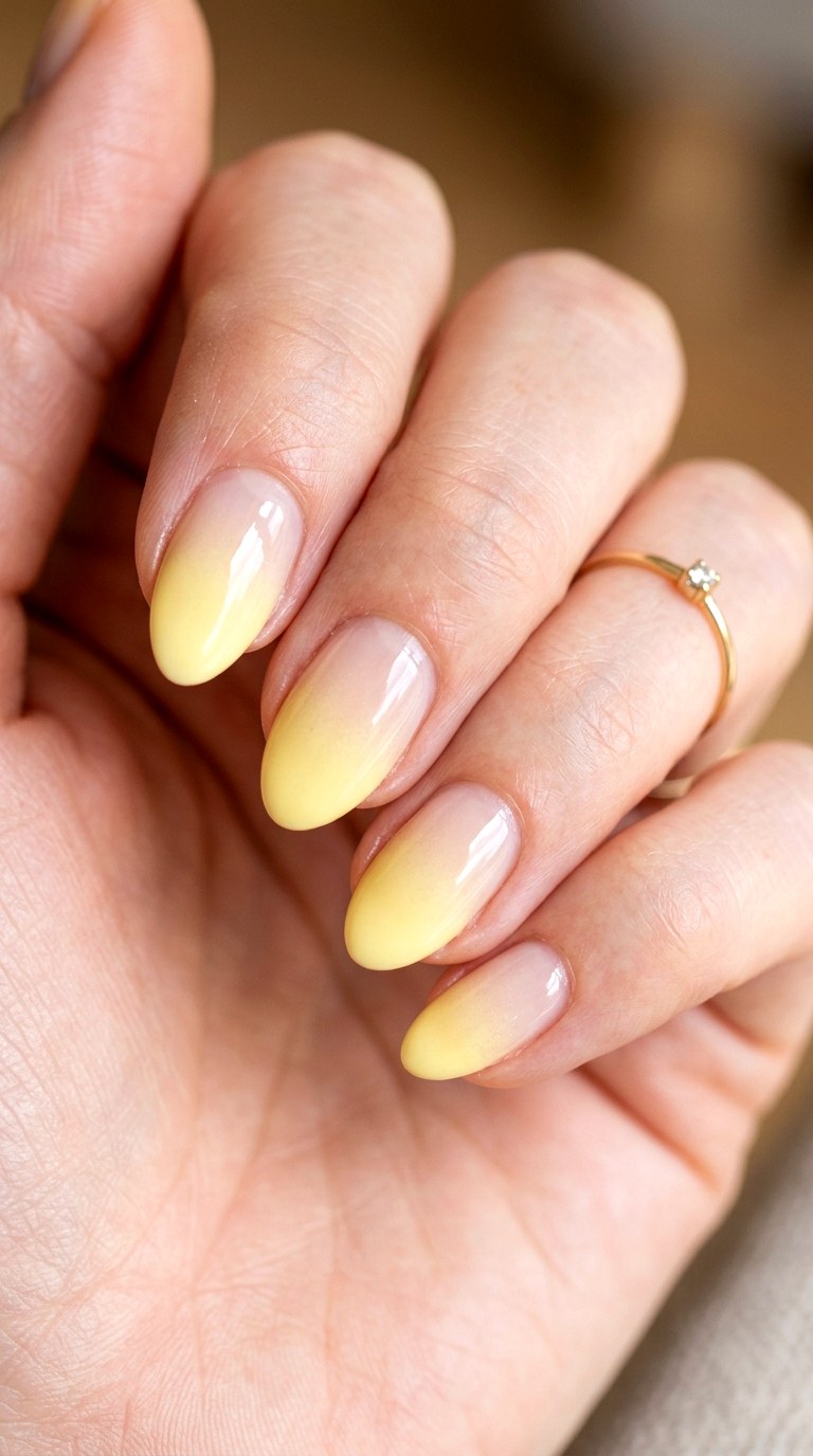 Butter Yellow Fade - 25 Elegant Spring Ombre Nails