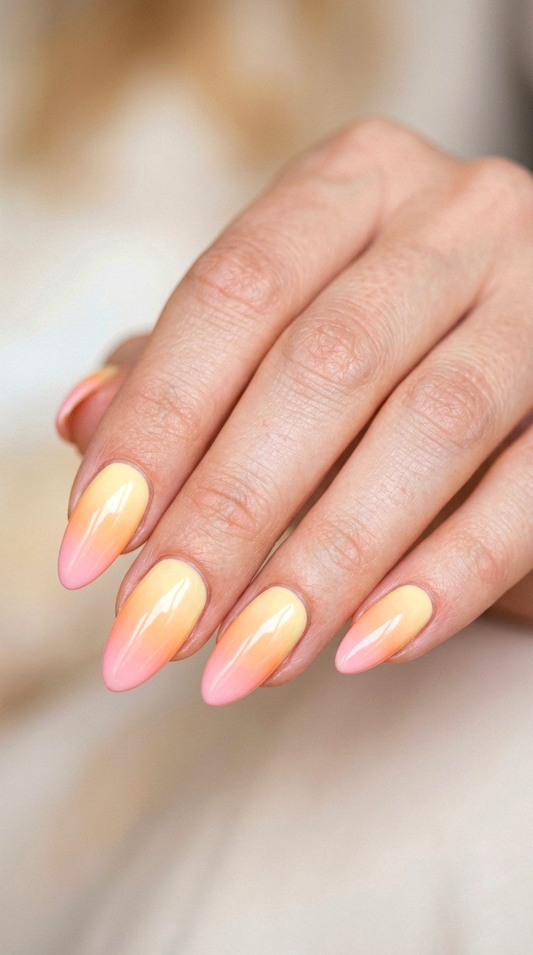 Butter Yellow Ombre Fade - 30 Cheerful Spring Multicolor Nails