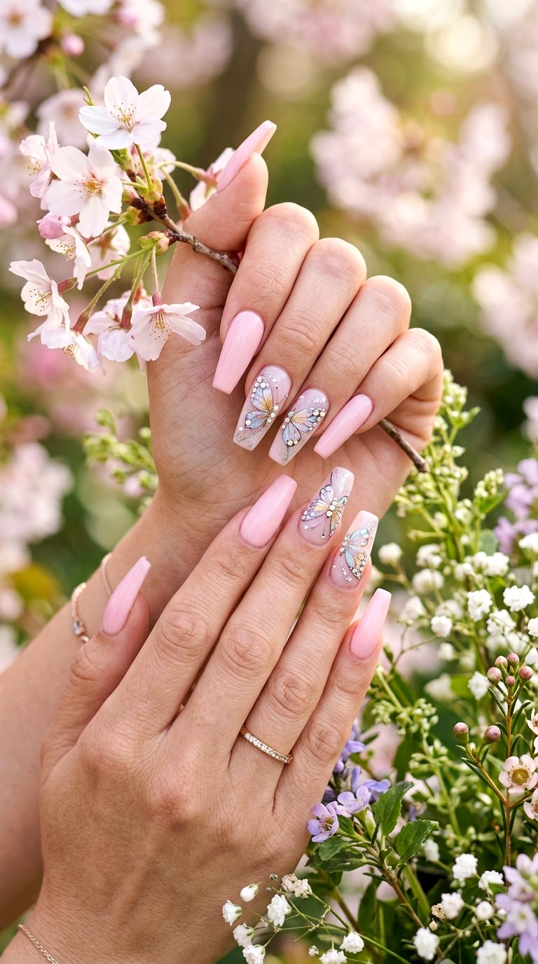Butterfly Accent Nails - 27 Viral Spring Nail Trends Everyone Is Obsessed With