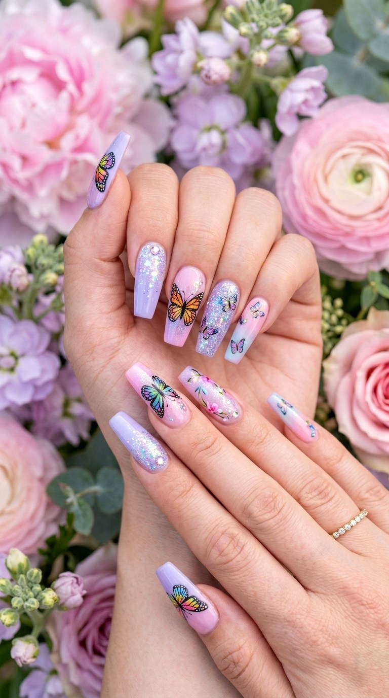 Butterfly Nail Art - 30 Gorgeous Spring Nail Designs That Are Trending Right Now