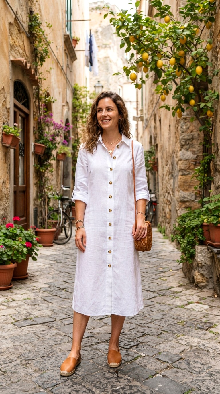Button Through Shirt Dress - 24 simple maxi dress