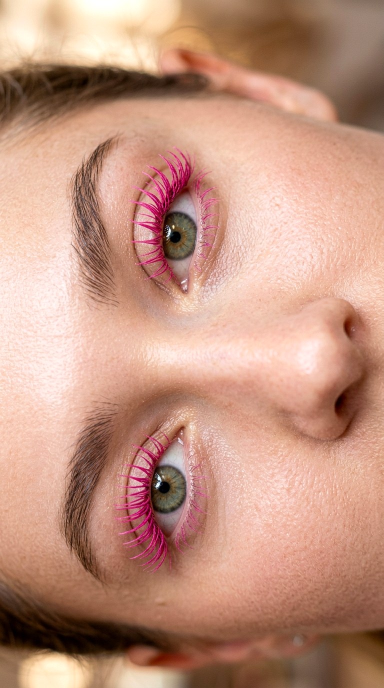Candy Pink Lashes - 25 colorful makeup ideas
