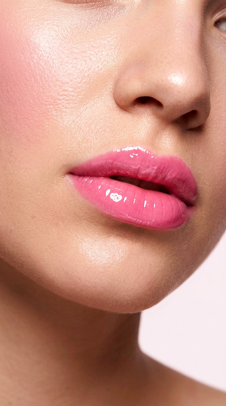 Candy Pink Vinyl Lips - 27 Viral Bold Pouty Lips Makeup Trends Taking Over 2026