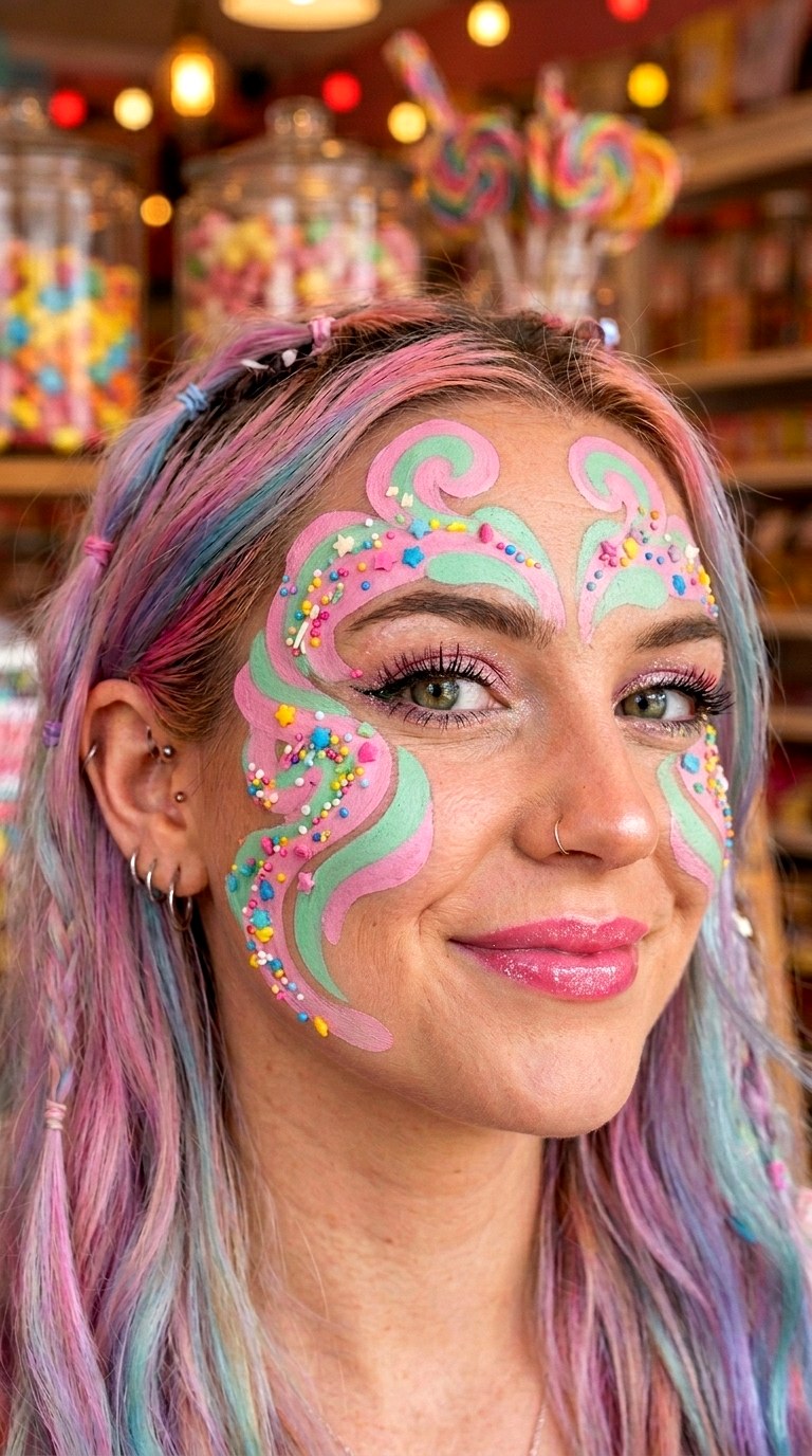 Candycore Swirl Makeup - 24 colorful makeup