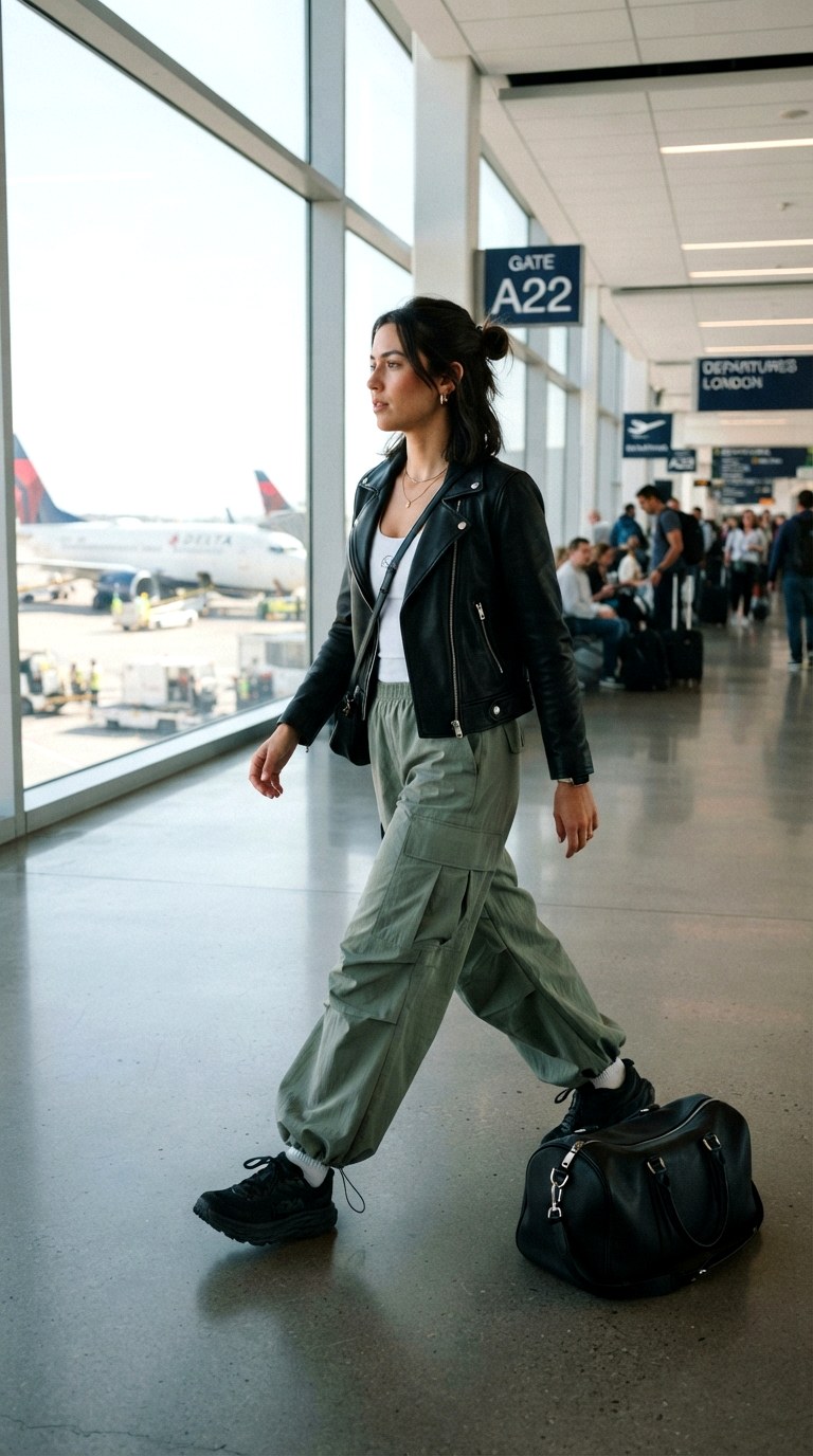Cargo Utility Functionality - 29 leather jacket outfit