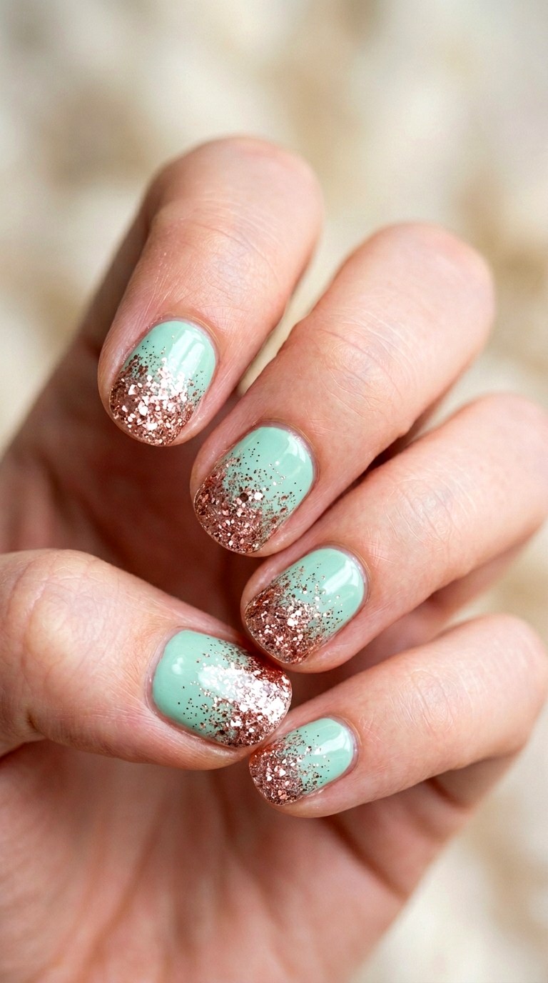 Cascading Glitter Fade - 29 Pastel Spring Ombre Nails