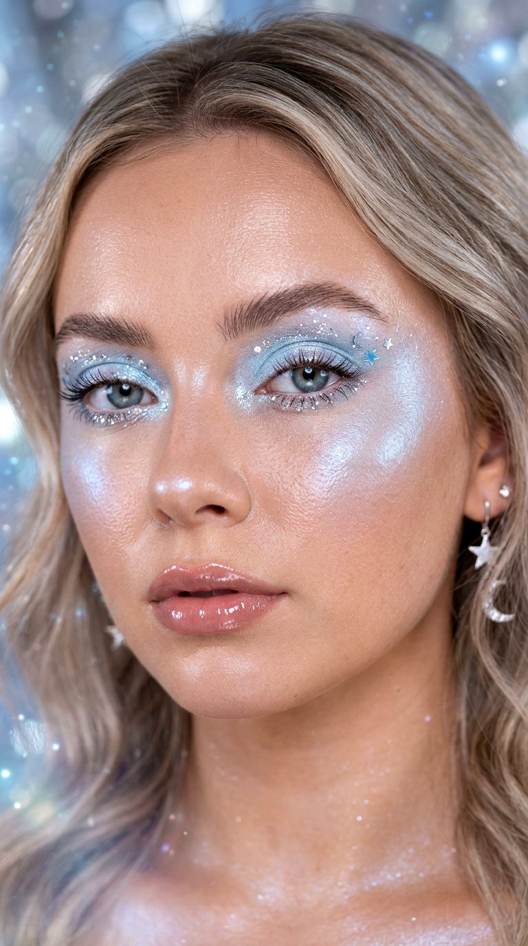 Celestial Blue Glow Makeup - 25 Ethereal Glow Makeup Look Ideas Trending in 2026