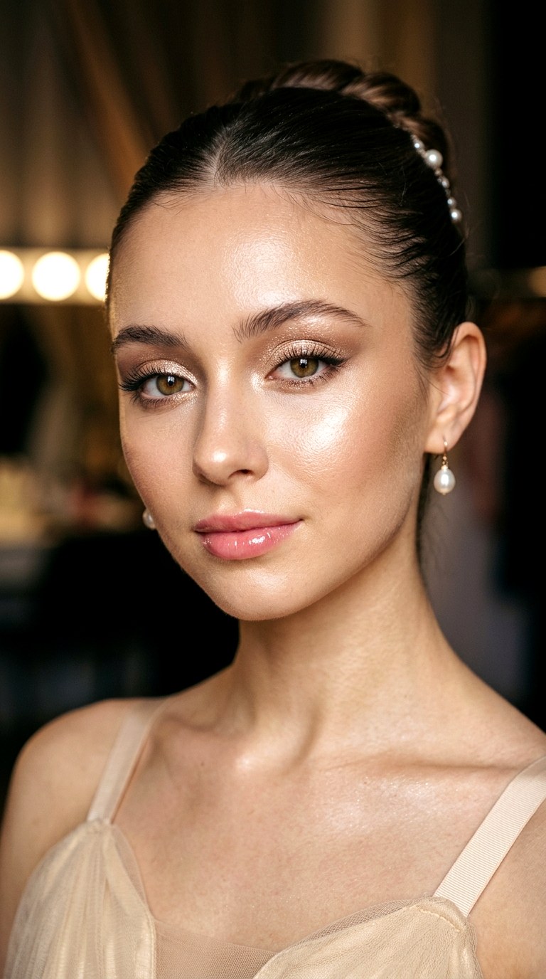 Champagne Glow Ballerina Makeup - 22 Balletcore Beauty Makeup Ideas