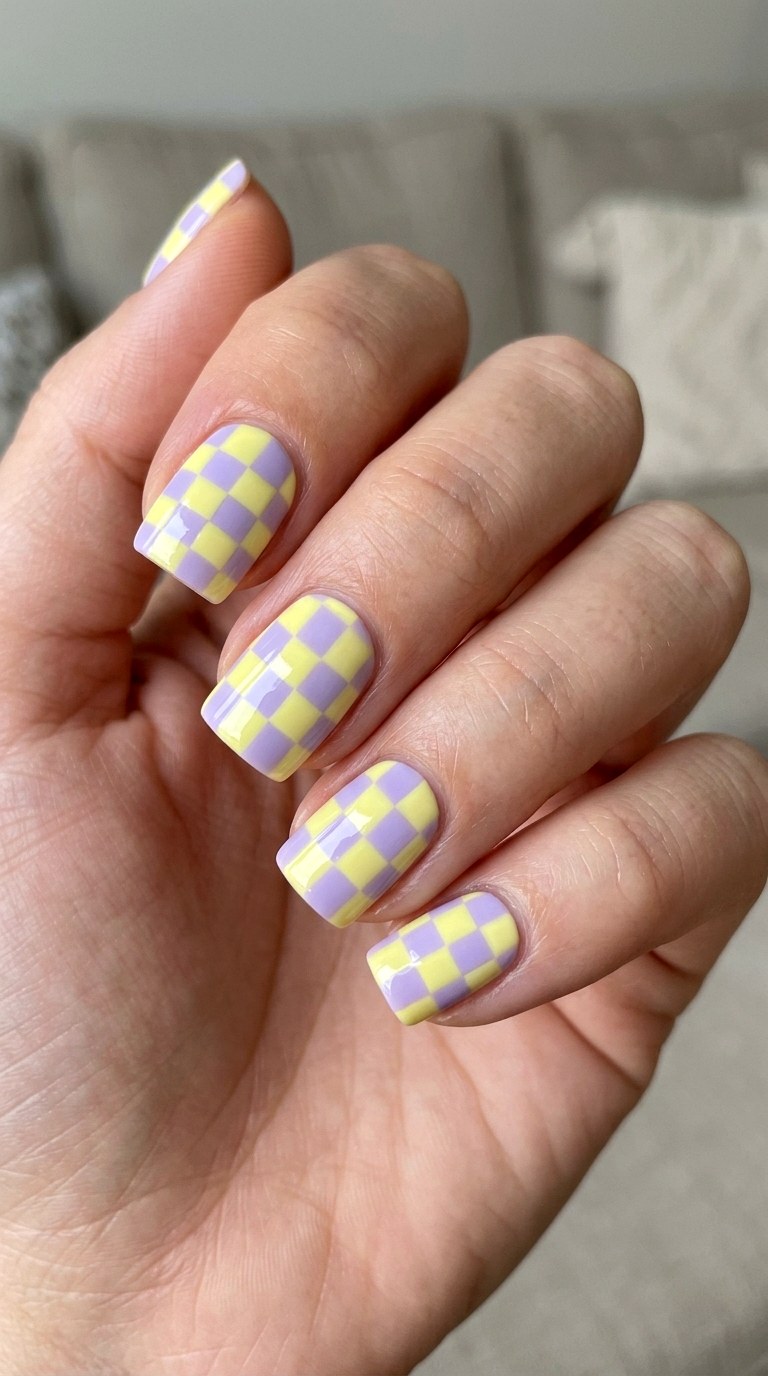 Checkmate Chessboard - 25 Early Season Spring Multicolor Nails
