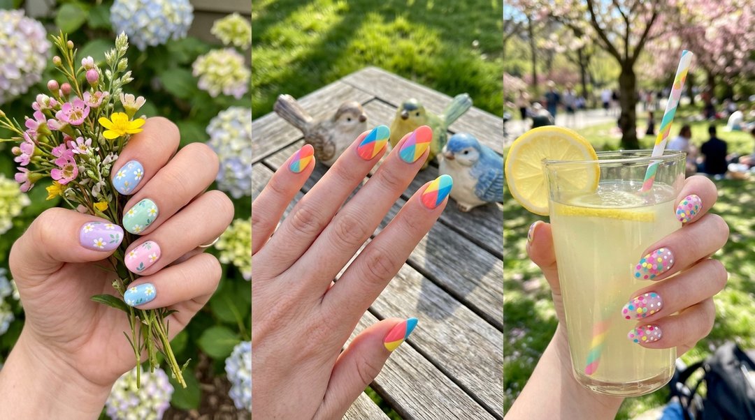 Cheerful Spring Multicolor Nails…