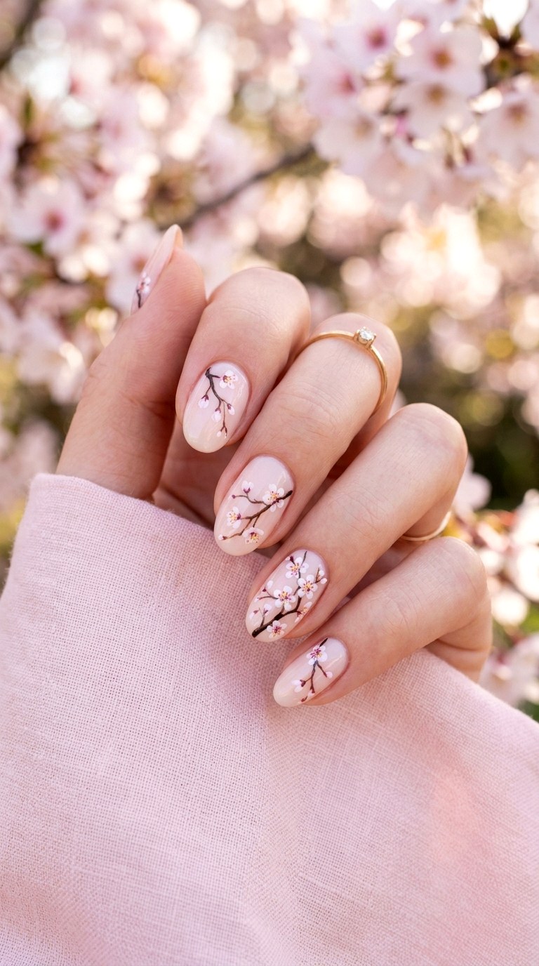 Cherry Blossom Nail Art - 30 Floral Spring Nail Designs That Are Perfect for the Season