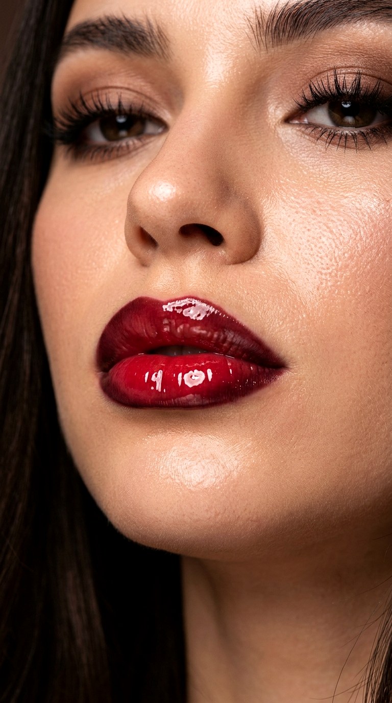 Cherry Cola Gloss Lips - 27 Viral Bold Pouty Lips Makeup Trends Taking Over 2026
