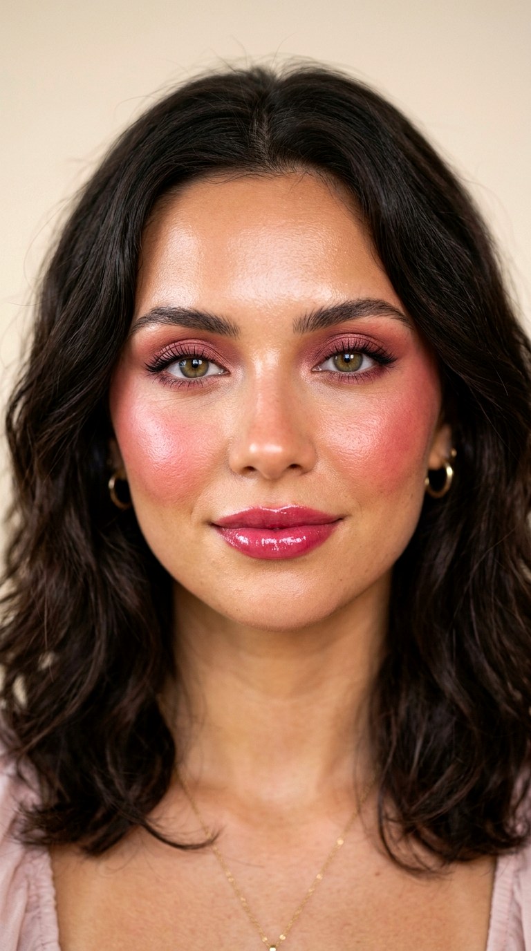 Cherry Rose Makeup Look - 28 Romantic Rosy Makeup Aesthetics