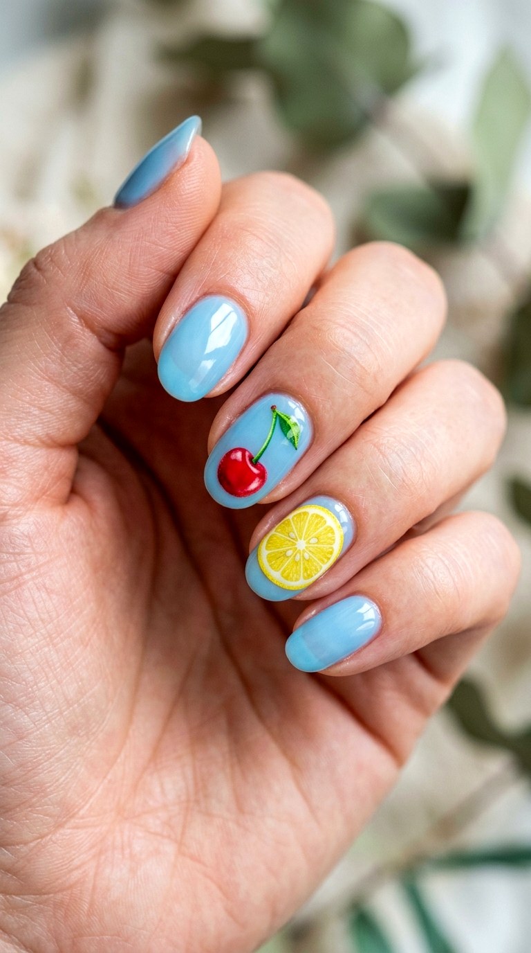 Cherry and Fruit Motifs - 21 Long-Lasting Spring Color Street Nails