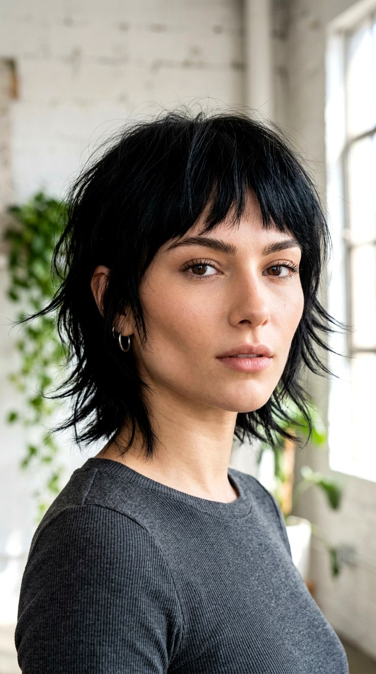 Choppy Layers on a Jawline Bob - 23 Wolf Cut Short Hair