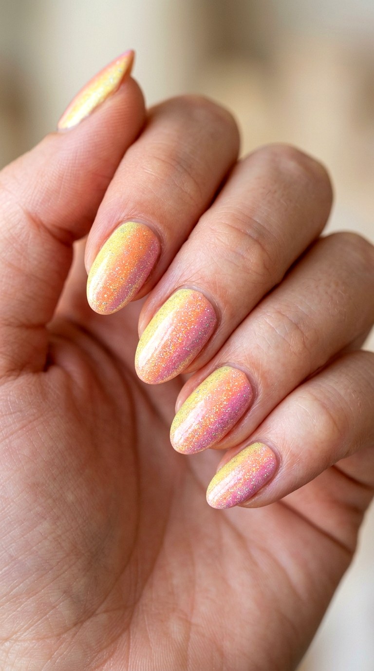 Chromatic Rainbow Sherbet - 24 Radiant Spring Ombre Nails