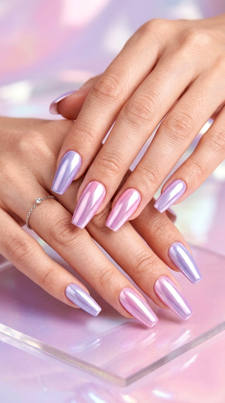 Chrome Pastel Nails - 30 Gorgeous Spring Nail Designs That Are Trending Right Now