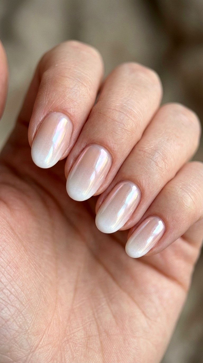 Chrome Pearl Aura - 25 Elegant Spring Ombre Nails